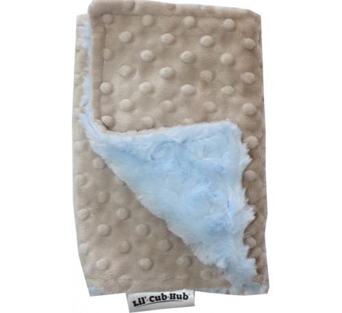 Mocha Minky Dot/Baby Blue Swirl Burp Cloth